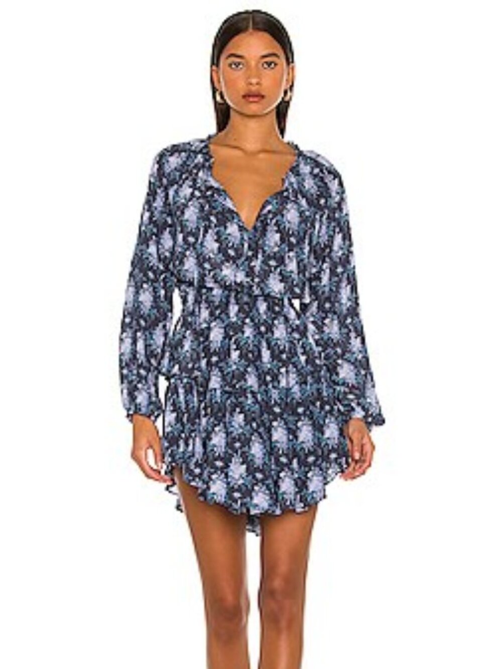 LoveShackFancy Popover Dress Blue XL